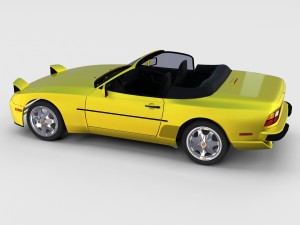 porsche 944 cabriolet w interior top down rev 3D Model