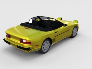 porsche 944 cabriolet w interior top down rev 3D Model