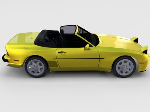 porsche 944 cabriolet w interior top down rev 3D Model