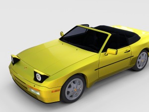 porsche 944 cabriolet w interior top down rev 3D Model