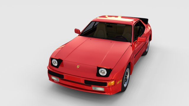 early porsche 944 with interior rev Modèle 3D .c4d .max .obj .3ds .fbx .stl .blend 