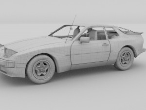 early porsche 944 with interior rev Modèle 3D
