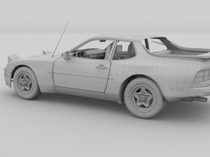 early porsche 944 with interior rev Modèle 3D