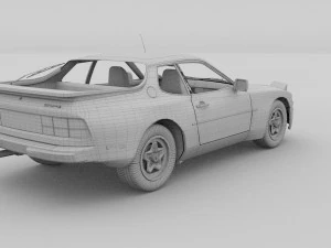 early porsche 944 with interior rev 3D Model