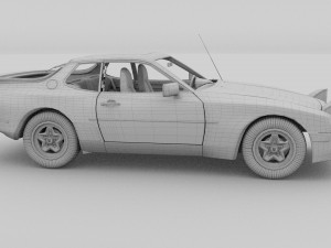 early porsche 944 with interior rev Modèle 3D