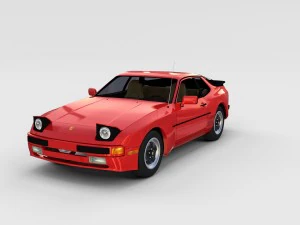 early porsche 944 with interior rev 3D Model