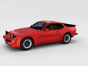 early porsche 944 with interior rev 3D Model