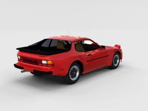 early porsche 944 with interior rev 3D Model