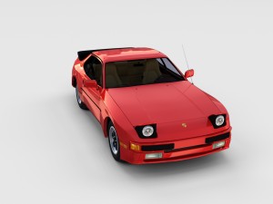 early porsche 944 with interior rev Modèle 3D