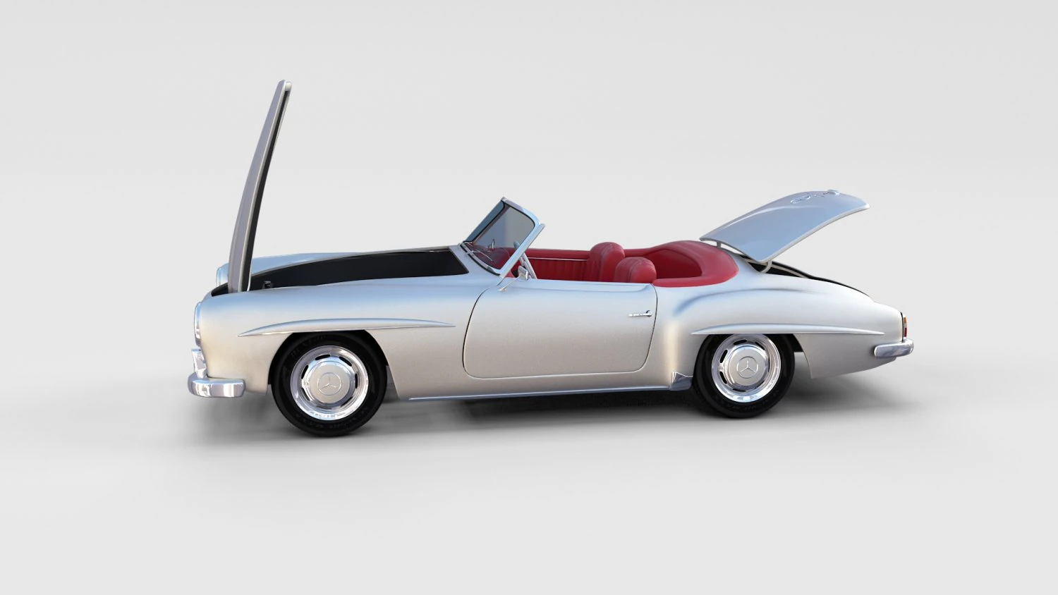fully modeled w interior mercedes 190sl rev 3D Model .c4d .max .obj .3ds .fbx .stl .blend