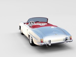 fully modeled w interior mercedes 190sl rev 3D Model