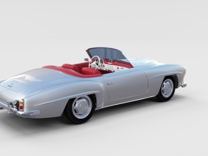 fully modeled w interior mercedes 190sl rev 3D Model