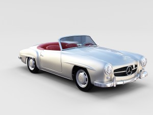 fully modeled w interior mercedes 190sl rev 3D Model