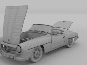 fully modeled w interior mercedes 190sl rev 3D Model