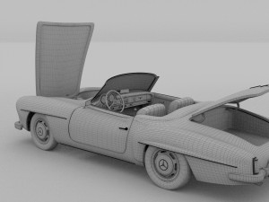 fully modeled w interior mercedes 190sl rev 3D Model