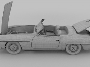 fully modeled w interior mercedes 190sl rev 3D Model