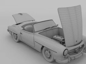fully modeled w interior mercedes 190sl rev 3D Model