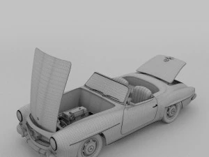 fully modeled w interior mercedes 190sl rev 3D Model
