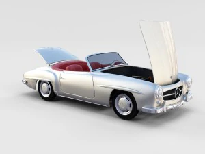 fully modeled w interior mercedes 190sl rev 3D Model