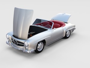 fully modeled w interior mercedes 190sl rev 3D Model
