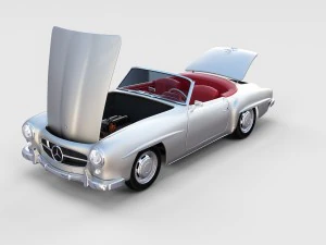 fully modeled w interior mercedes 190sl rev 3D Model
