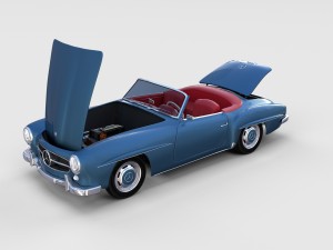 full w interior mercedes 190sl rev 3D Model