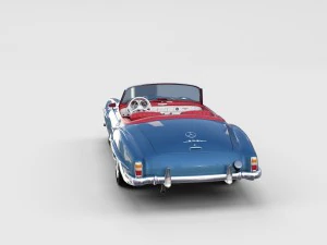 full w interior mercedes 190sl rev 3D Model