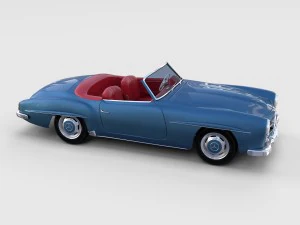 full w interior mercedes 190sl rev 3D Model