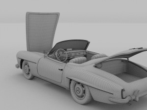 full w interior mercedes 190sl rev 3D Model