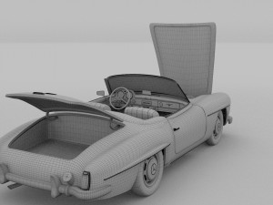 full w interior mercedes 190sl rev 3D Model