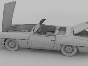 full w interior mercedes 190sl rev 3D Model