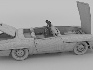 full w interior mercedes 190sl rev 3D Model