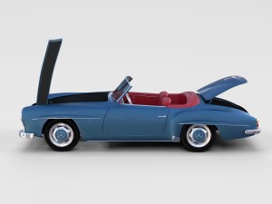 full w interior mercedes 190sl rev 3D Model
