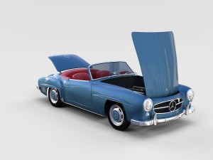 full w interior mercedes 190sl rev 3D Model