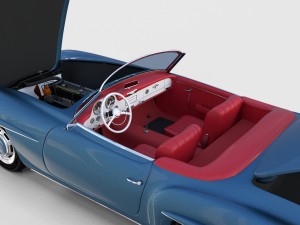 full w interior mercedes 190sl rev 3D Model