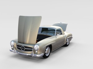 full w interior mercedes 190sl hard top rev 3D Model