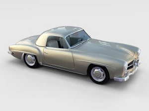 full w interior mercedes 190sl hard top rev 3D Model