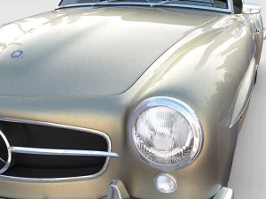 full w interior mercedes 190sl hard top rev 3D Model