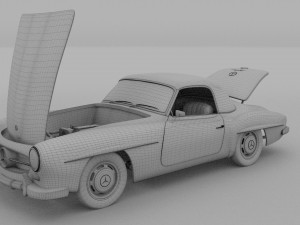 full w interior mercedes 190sl hard top rev Modelo 3D