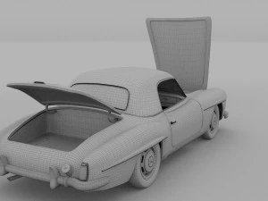 full w interior mercedes 190sl hard top rev 3D Model