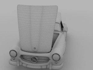 full w interior mercedes 190sl hard top rev 3D Model
