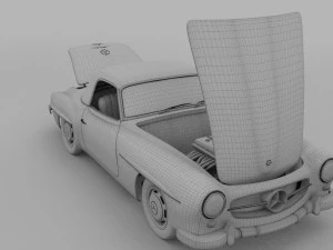 full w interior mercedes 190sl hard top rev 3D Model