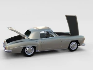full w interior mercedes 190sl hard top rev 3D Model