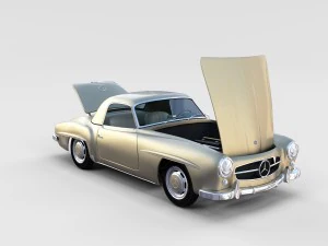 full w interior mercedes 190sl hard top rev 3D Model