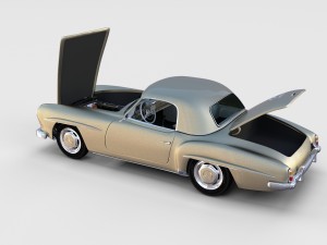 full w interior mercedes 190sl hard top rev Modelo 3D