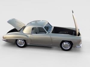 full w interior mercedes 190sl hard top rev Modelo 3D