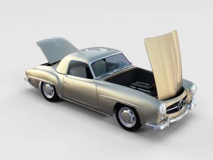 full w interior mercedes 190sl hard top rev 3D Model
