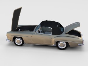 full w interior mercedes 190sl soft top rev 3D Model