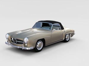 full w interior mercedes 190sl soft top rev Modello 3D