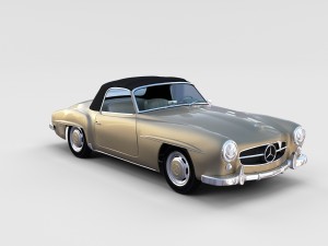 full w interior mercedes 190sl soft top rev Modello 3D